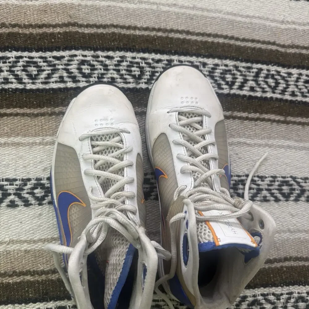 Men's Vintage Y2K 2008 Nike Hyperdunk Knicks Away White Royal Blue Orange Sz 9